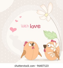lovers of birds and flowers. Vector illustration