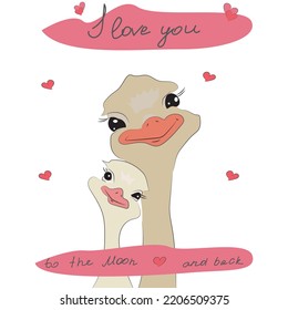 Lovers birds ostrich bird love 14 february