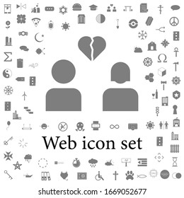 Lovers breakup glyph icon. web icons universal set for web and mobile