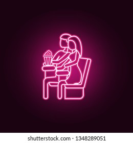 lovers of cinema icon. Elements of Cinema in neon style icons. Simple icon for websites, web design, mobile app, info graphics
