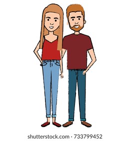 lovers couple avatars character