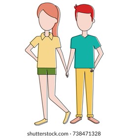 lovers couple avatars character