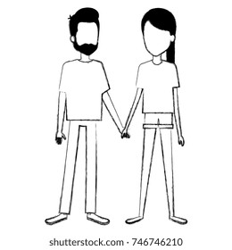 lovers couple avatars character