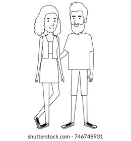 lovers couple avatars character