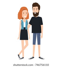 lovers couple avatars character