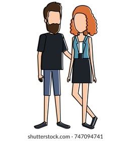 lovers couple avatars character