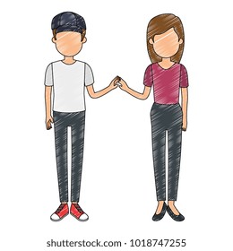 lovers couple avatars characters