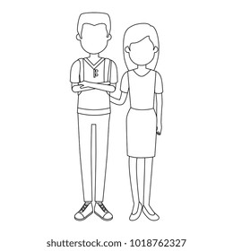 lovers couple avatars characters