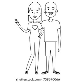 lovers couple avatars characters