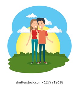 lovers couple in the camp scene