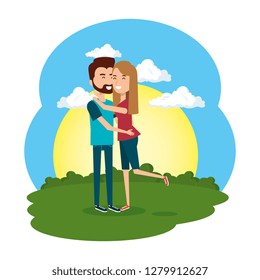 lovers couple in the camp scene