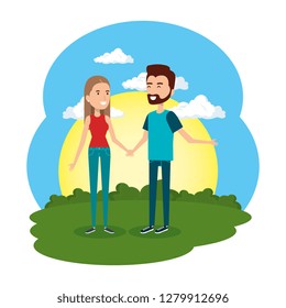 lovers couple in the camp scene