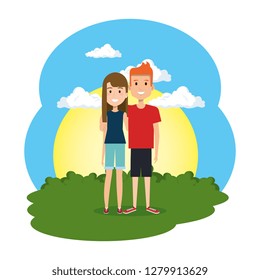 lovers couple in the camp scene