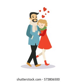 Lovers couple cartoon vector illustration