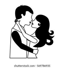lovers couple characters icon vector illustration design