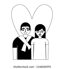 lovers couple with heart
