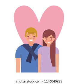 lovers couple with heart