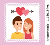 lovers couple with heart and arrow