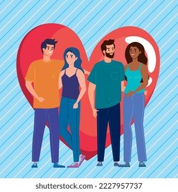 enamorados en pareja con personajes del corazón