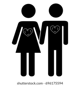 lovers couple isolated icon