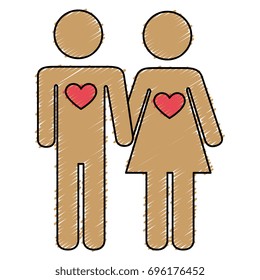 lovers couple isolated icon