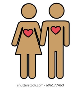 lovers couple isolated icon