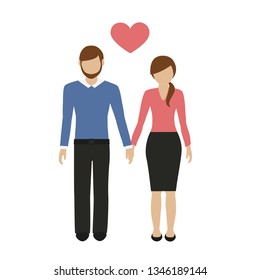 lovers couple man and woman character isolated on white background vector illustration EPS10