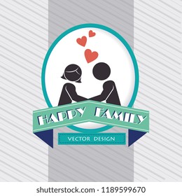 lovers couple with ribbon silhouette  characters