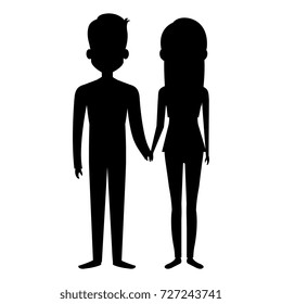 lovers couple silhouette avatars character