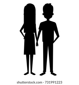 lovers couple silhouette avatars character