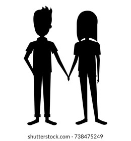 lovers couple silhouette avatars character