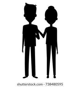 lovers couple silhouette avatars character