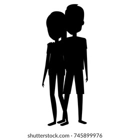 lovers couple silhouette avatars character