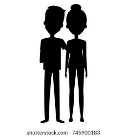 lovers couple silhouette avatars character