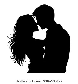 Lovers couple silhouette. Vector illustration