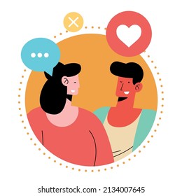 lovers couple speaking characters scene