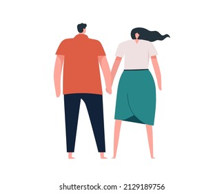 Lovers' date. A couple. Vector illustration of people on a white background.