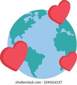 Lovers Day celebration isometric view Concept, Globe with Heart Signage vector Icon design, Love and romance symbol, Valentines Day Sign, fascination and glamour stock illustration