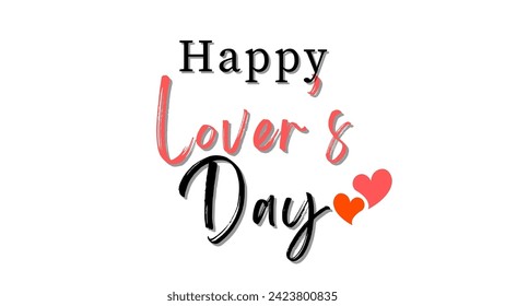 Lovers day  typography on white background.