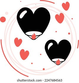 Lovers Decoration Light Lamp Vector Icon Design, Valentines Day Symbol, Love and Romance Sign, Friendship and Lovesickness stock illustration, heart shaped Paper Lantern concept