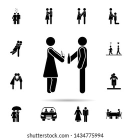 Lovers drink icon. Universal set of people in love for website design and development, app development