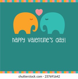 Lovers elephants. Valentine'S Day.