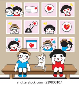 Lovers Gallery Wall illustration set