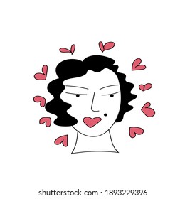 Lovers girl with a mole