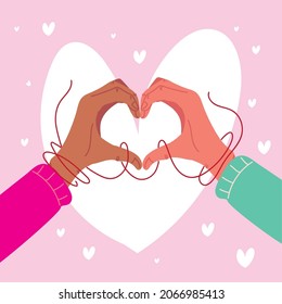 lovers hands with red string of destiny