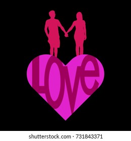 
Lovers hands together on the heart.