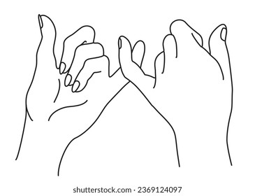 Lovers hold hands. Relationship loving hands together. Woman and man romantic handshakes line tattoo sketch artworks, couple love relationships holding hands, lovers wedding family. Vector