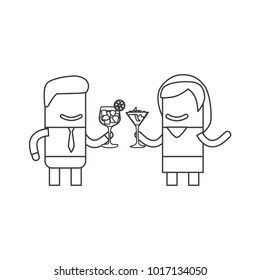 Lovers holding cocktails, vector illustration design. Love collection.