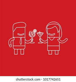 Lovers holding cocktails, vector illustration design. Love collection.