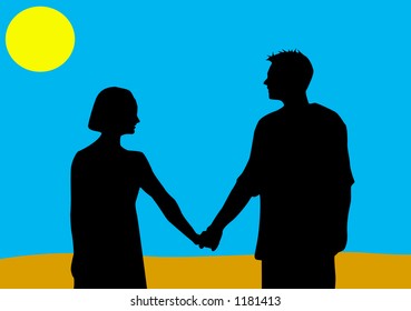 lovers holding hands